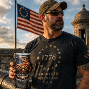 1776 – American Freedom Was Earned With Grit Tumbler