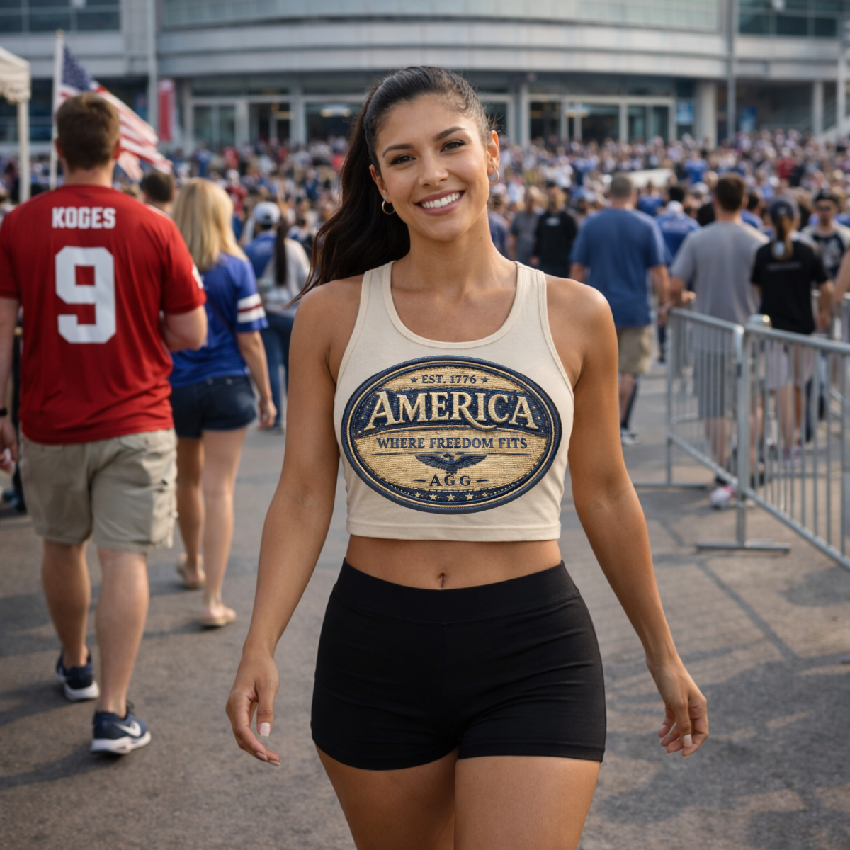 American Heritage – Where Freedom Fits - Patriotic - Women’s Crop Top - Image 4