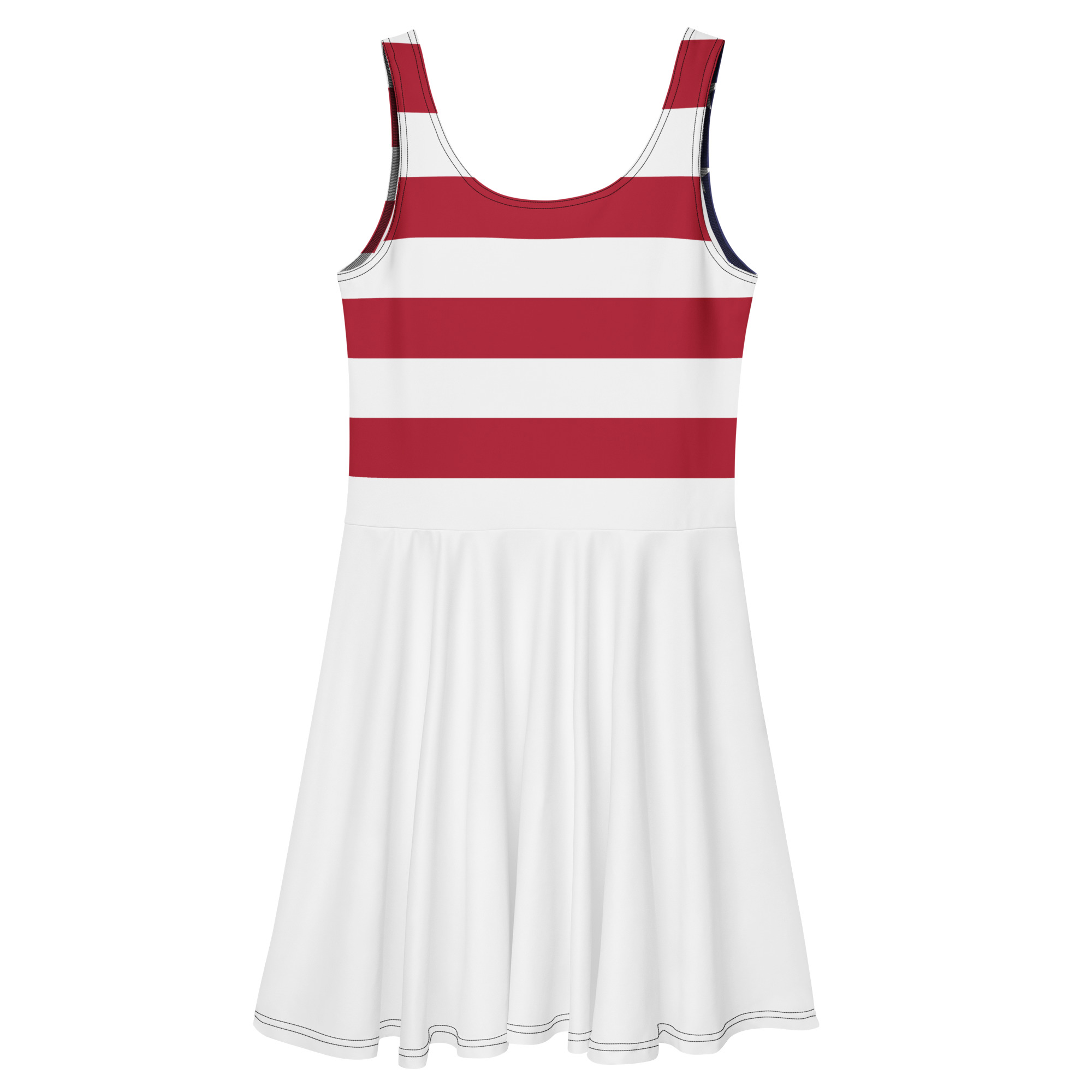 Stars & Stripes Skater Dress – Patriotic Summer Dress - White Skirt - Image 8