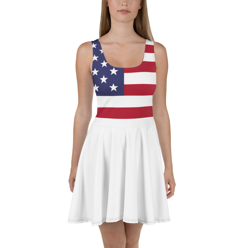 Stars & Stripes Skater Dress – Patriotic Summer Dress - White Skirt - Image 10