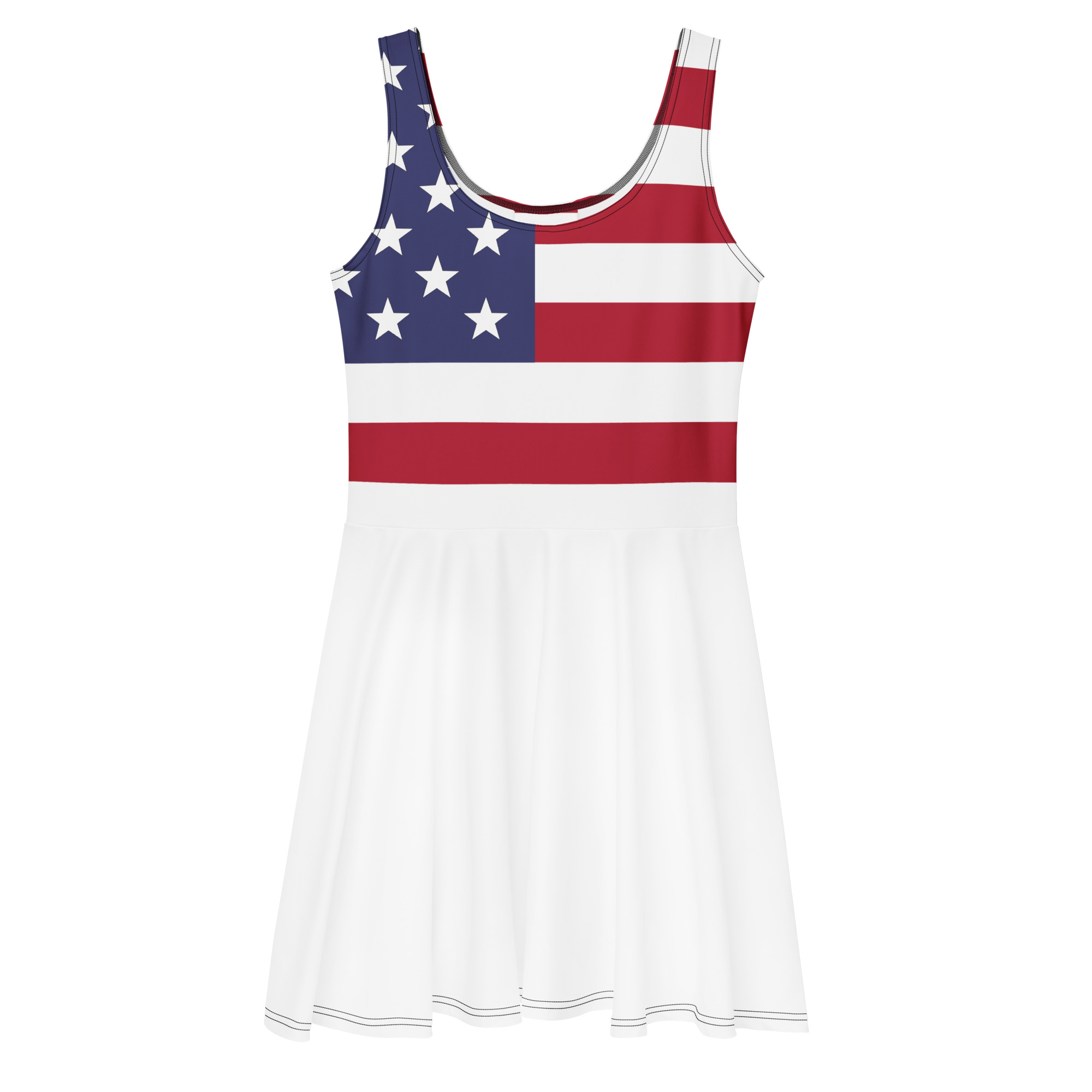 Stars & Stripes Skater Dress – Patriotic Summer Dress - White Skirt - Image 7