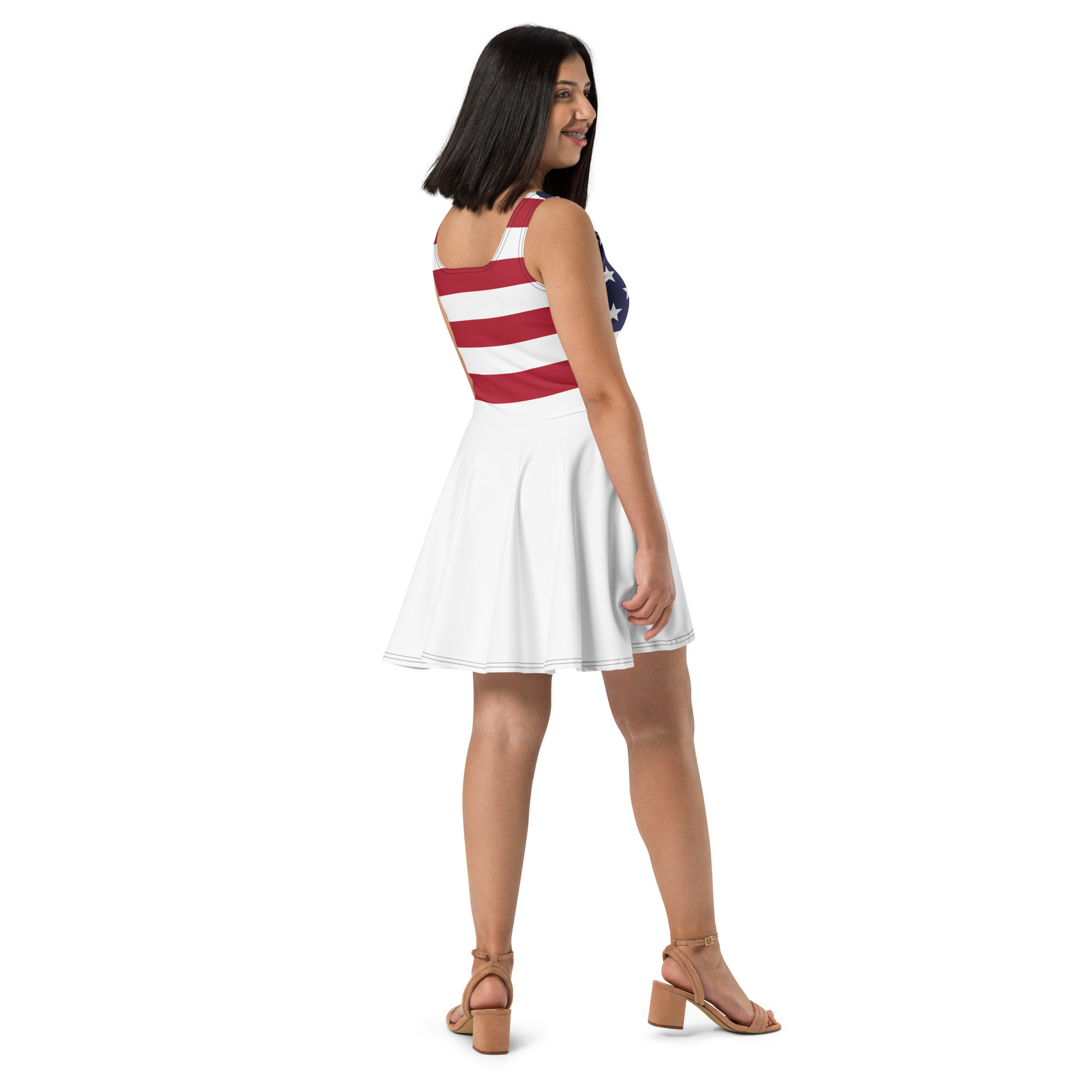 Stars & Stripes Skater Dress – Patriotic Summer Dress - White Skirt - Image 14