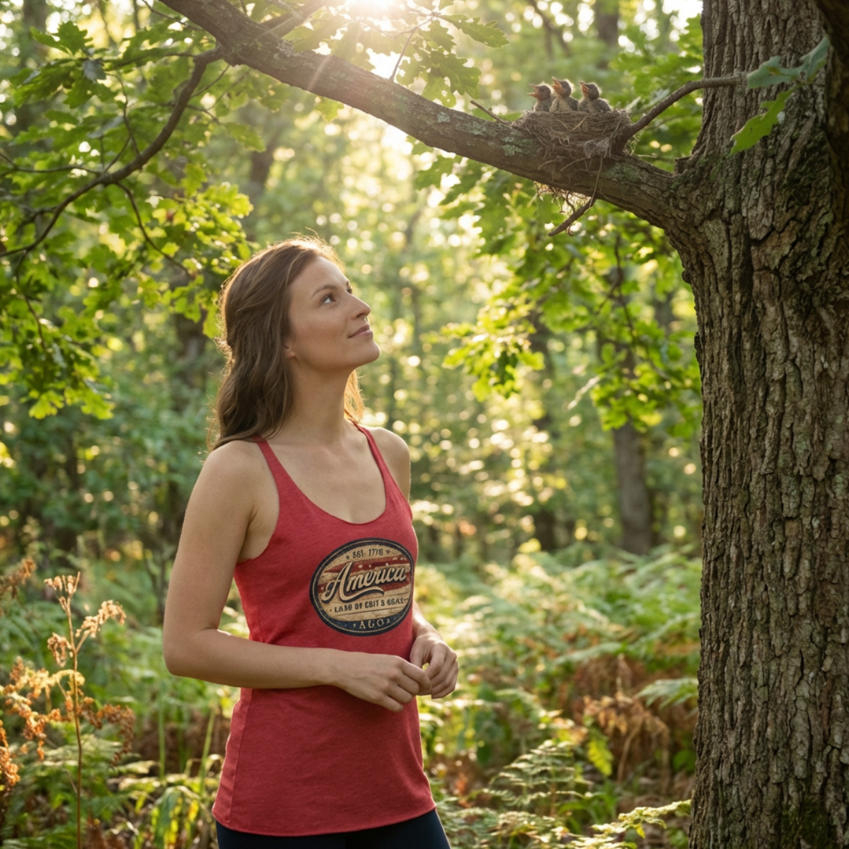 Land Of Grit & Grace – Women’s Racerback Tank (Vintage America Design) - Image 3