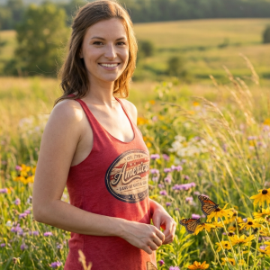 Land Of Grit & Grace – Women’s Racerback Tank (Vintage America Design)