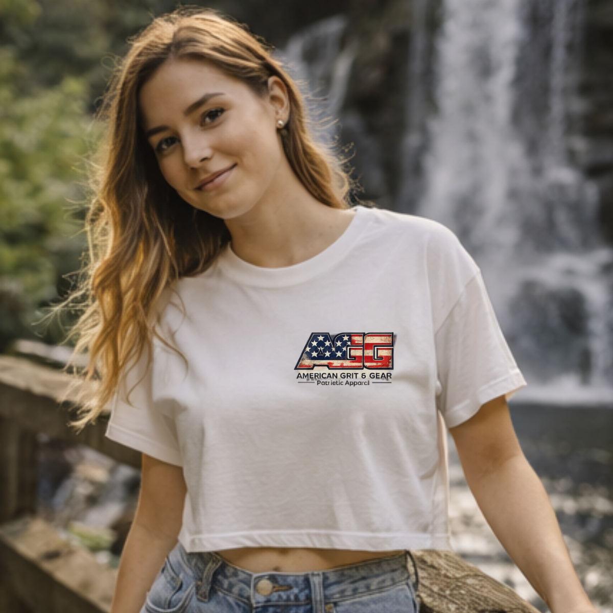 Made in the USA - Women’s Patriotic Crop Top – American Grit & Gear - Image 2