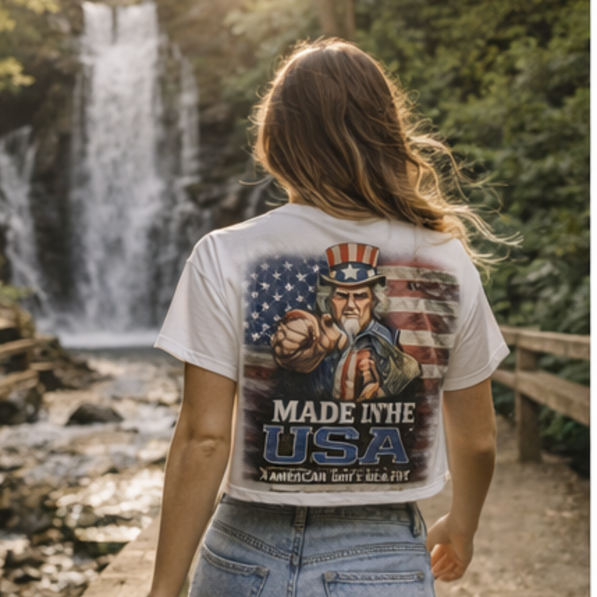 Made in the USA - Women’s Patriotic Crop Top – American Grit & Gear - Image 4