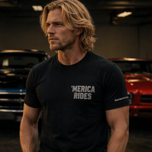 ’Merica Rides Patriotic T-Shirt | American Grit & Gear
