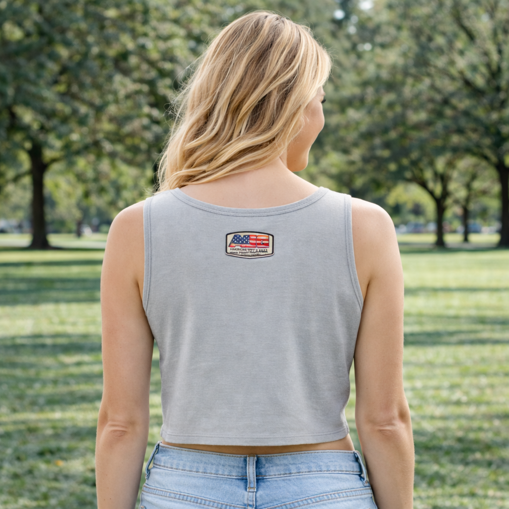 USA Party Like It’s 1776 Crop Top – Black / Silver - Image 3