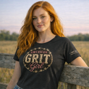 American Grit Girl Tee | Patriotic Women’s Graphic Tee Shirt | American Grit & Gear